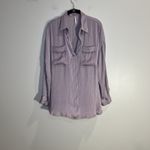 Free People  Starry Dreams Long Sleeve Pullover Tunic Shirt‎ Blouse Lilac Size S Photo 2