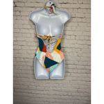 Bar III bar lll‎ Women's XS Halter One Piece Swimsuit Geometric Print Photo 2