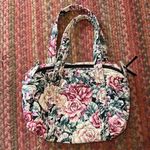 80s VTG ROSE QUILTED MINI TRAVEL DUFFLE BAG Photo 0