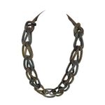 Metallic Chunky Chain Link twisted Necklace Costume 17" Gold Photo 4