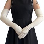 Vintage White Formal Opera Length Wedding Long Evening Gloves 23" Long Size S Photo 0