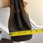 Ted Lapidus Caramel Leather Top Handle & Monogram Logo Vinyl Crossbody Satchel Photo 11