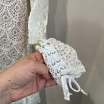 Forever 21  White Lace Long Sleeve Dress Side Zip Romantic Cottagecore Sz M Photo 3