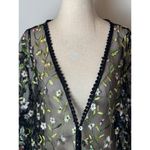 Rabbit Rabbit Rabbit Cardigan Women 3X Black Floral Embroidered Mesh Cardigan Photo 6