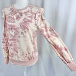Marled Reunited Clothing New Marled Tie Dye Ruffle Trim Sweatshirt Long Sleeve Crewneck Pullover Pink Photo 5