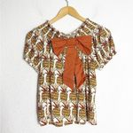 Anthropologie NWT Porridge Pineapple Printed Bow-Back Top Size XS Off Shoulder Photo 12