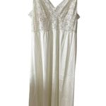 Vintage Slip Dress Long Nightgown 1X Cream Ivory Lace Satin Bridal Trad Wife Photo 0