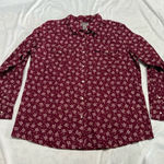 Wrangler Vintage Burgundy Red Floral Button Down Shirt XXL 100% Cotton Photo 0