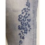 Diane Gilman NEW  Jeans Womens 12 Straight Leg Raw Hem Embroidered Cheetah Animal Photo 1