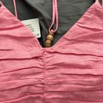 ZARA Wooden Bead Pink Linen Halter Photo 1