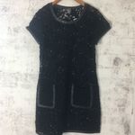 Per Se #321  BLACK LACE LEATHER TRIMMED MINI DRESS Photo 2