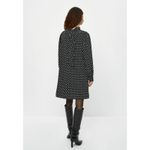 Mango NWOT Tie Back Printed Dress with Balloon Sleeves Black White Geo US 10 Photo 9