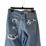 American Eagle American‎ Eagle Women's Size 8 Mom Plaid Patch Distressed Straight Jeans Photo 6