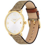 Coach Elliot women’s watch with canvas-leather wristband and gold tone case Photo 0