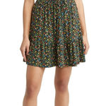 Boden Ruched Bust Ditzy Floral Preppy‎ Tie Waist Mini Pockets Size 6 Petite Black Photo 0