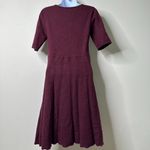 Carmen Marc Valvo  Burgundy Half Sleeve Sweater Dress Small Photo 2