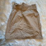 BP  Paper Bag Waist Mini Skirt A-Line Khaki Beige Photo 6
