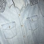 Ellison Studded denim button up top from  size M Photo 2