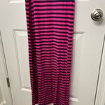 Merona NWOT women’s pink navy striped thick strap maxi stretch dress XS Photo 2