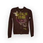 Lucky Brand VHTF: new Y2K  ✌︎︎ Live in Love Graphic Zip Hoodie ✌︎︎ Cocoa Neon XS Photo 10