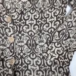 WHITE + WARREN 100% Cashmere Scroll Pattern V Neck Cardigan Sweater Womens M Brown Size M Photo 2