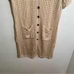 Open Knit Button Front Cover Up Dress Beige Tan Size undefined Photo 5