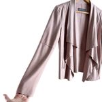 Bagatelle Faux-Suede Drape-Front Jacket Blazer in Pink, Size Small Photo 8