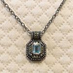 JACK JUDITH  Blue Topaz Marcasite Sterling Silver Necklace Photo 2