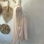 We The Free Rayon Linen Sleeveless Henley Tank Top Blush Pink L Boho Summer Photo 4