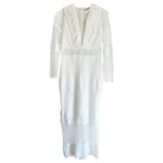 Alexis  Elize‎ White Lace Midi Dress Long Sleeve Size Medium Bridal Photo 9
