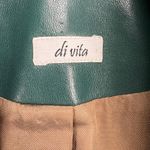 Di Vita Green Buttery Soft Italian Leather Blazer Contrast Stitch Zippers Size 6 Photo 13