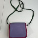 Vera Pelle Leather Crossbody Bag Saddle Bag Italian Leather Small Purse Travel Purple Photo 5