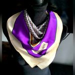 YSL Nice  silk scarf 💜🤍🖤 Photo 4