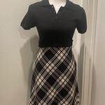 Ann Taylor VTG  Loft Black & White Plaid Mid-Length Skirt - Size 6 Photo 2