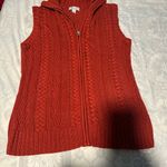 Chic Cable Knit Sweater Vest in maroon Orange Photo 0