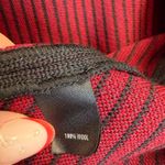 St. John  Patchwork Colorblock Knit Wool Twill Coat in Caviar Ruby Multi Large Photo 15