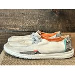 Hey Dude Women's Size 7 Wendy Snake Linen White Cotton Canvas Slip On Shoes Photo 1