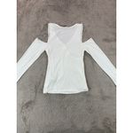 Abercrombie & Fitch Abercrombie‎ & Fitch Essentials Cold Shoulder Long Sleeve Top White Medium Photo 8
