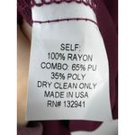 Amanda Uprichard  Burgundy Maroon Faux Leather Long Sleeve Dress Medium Photo 5