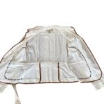 Burberry  Faversham Ivory Brown Trim Cotton Blend Belted Jacket UL Photo 7