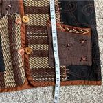 Vintage Yak Magik L Jacket Silk Art to Wear VTG Patchwork Beaded Brown Small Photo 7