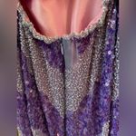 Y2K beaded purple prom dress striped Size L Photo 6