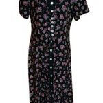 Vintage 90s floral layered maxi dress Black Size 16 Photo 0