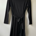 Pretty Garden Elegant Black Boat Neck Long Sleeve Tie Front Formal Dress Size M Photo 0