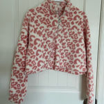 Zaful NWT | ‎ women’s leopard Sherpa quarter zip cropped jacket — large Photo 0