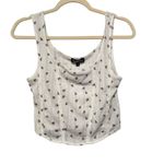 Freshman 1996 Floral Print Corset Tank Top Ribbed Knit White Cute Cottagecore L Size L Photo 8