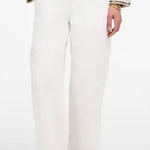 Madewell NWT Women's Salt White Petite Pull-On Barrel Pants 100% Linen S Photo 0