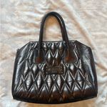 Valentino | Metallic Quilted Tote Satchel Handbag Black Photo 0