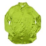 Equipment NWT Slim Signature in Citron Satin Silk Button Down Shirt M $238 Photo 1