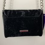 Madden Girl  Black Velvet Crossbody Bag Silver Chain Accent Flap New Photo 3